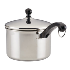 Farberware Classic 3qt saucepan rolled rim enables drip-free pouring.