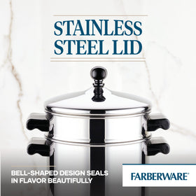 Farberware Classic dishwasher-safe and oven-safe up to 350°F.