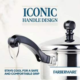 Farberware Classic dishwasher-safe pan for quick cleanup after meals.