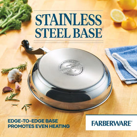 Farberware Classic nylon utensils included simplify prep and stirring.