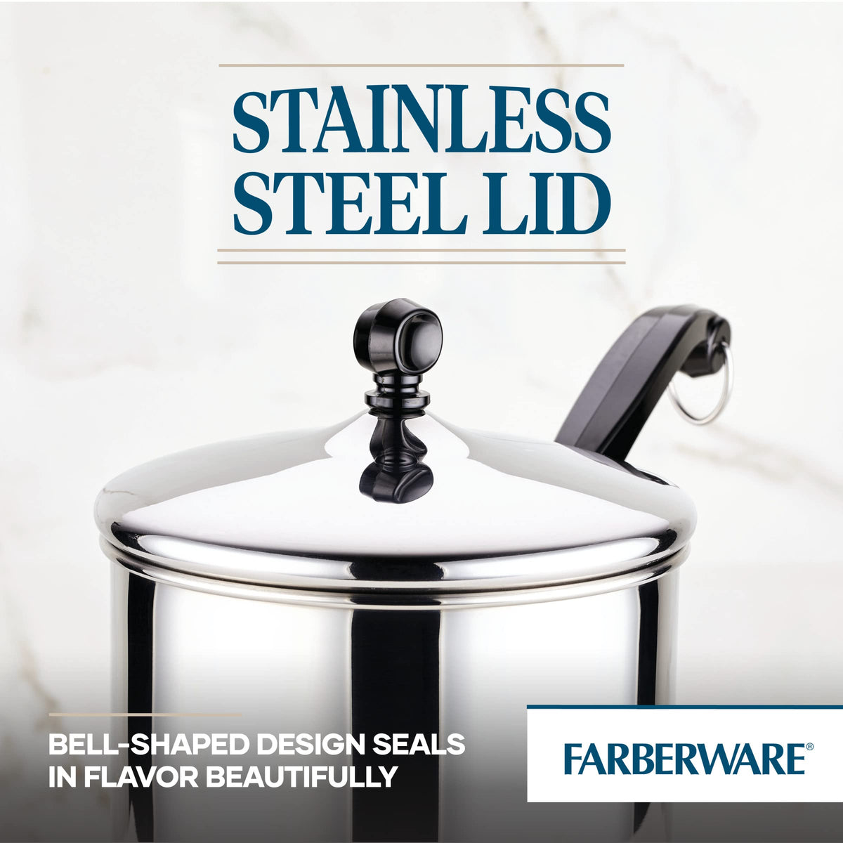 Farberware Classic 2-Quart base shows aluminum core for even heating.