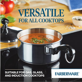 Farberware Classic mirror-finish stainless steel for a polished kitchen look.