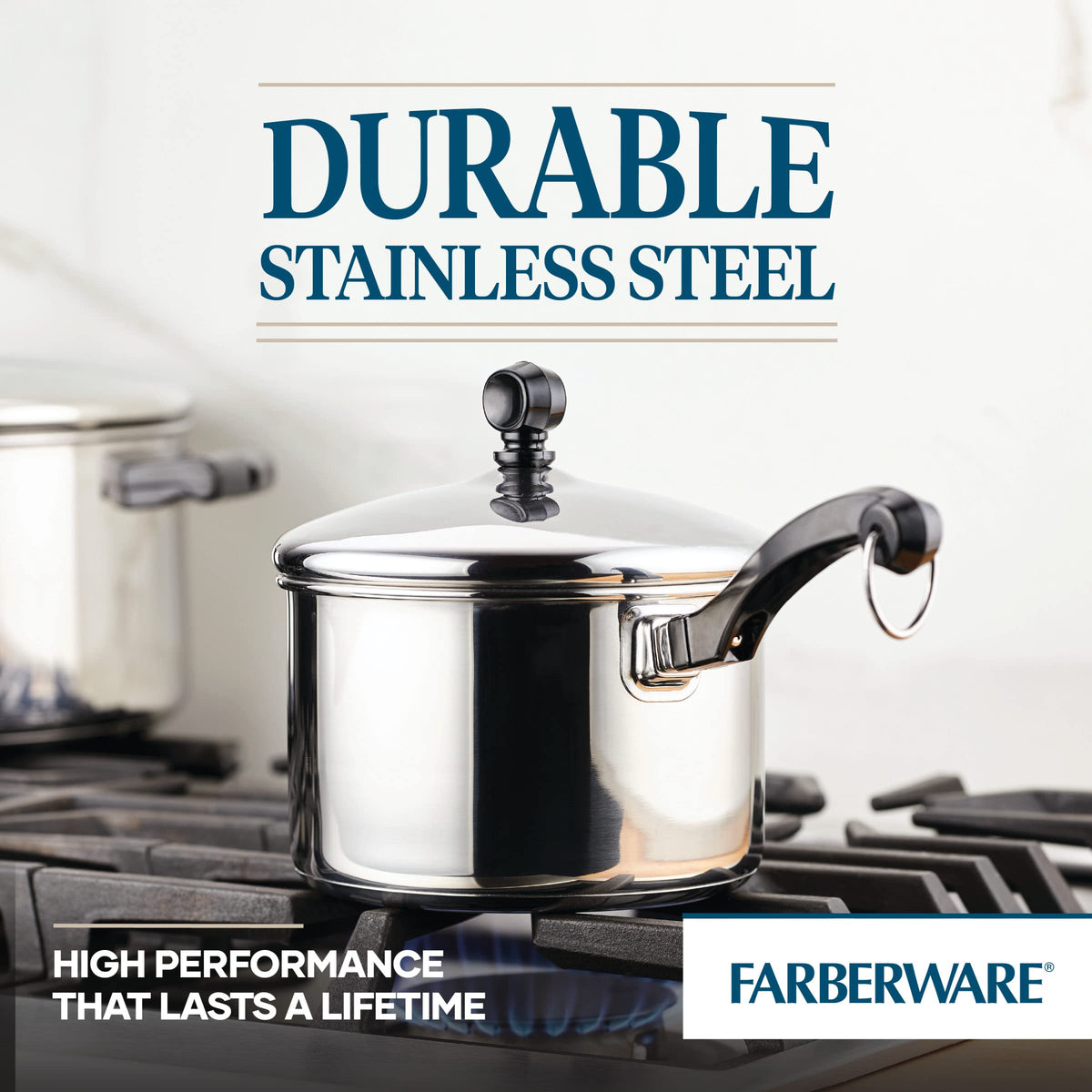 Farberware Classic 2-Quart on stove with oatmeal shows versatility.