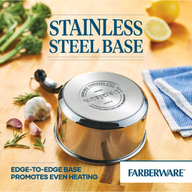 Farberware Classic self-basting lid helps retain heat and moisture.