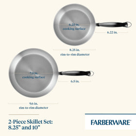 Farberware Classic 10-inch frying pan top view ideal for searing