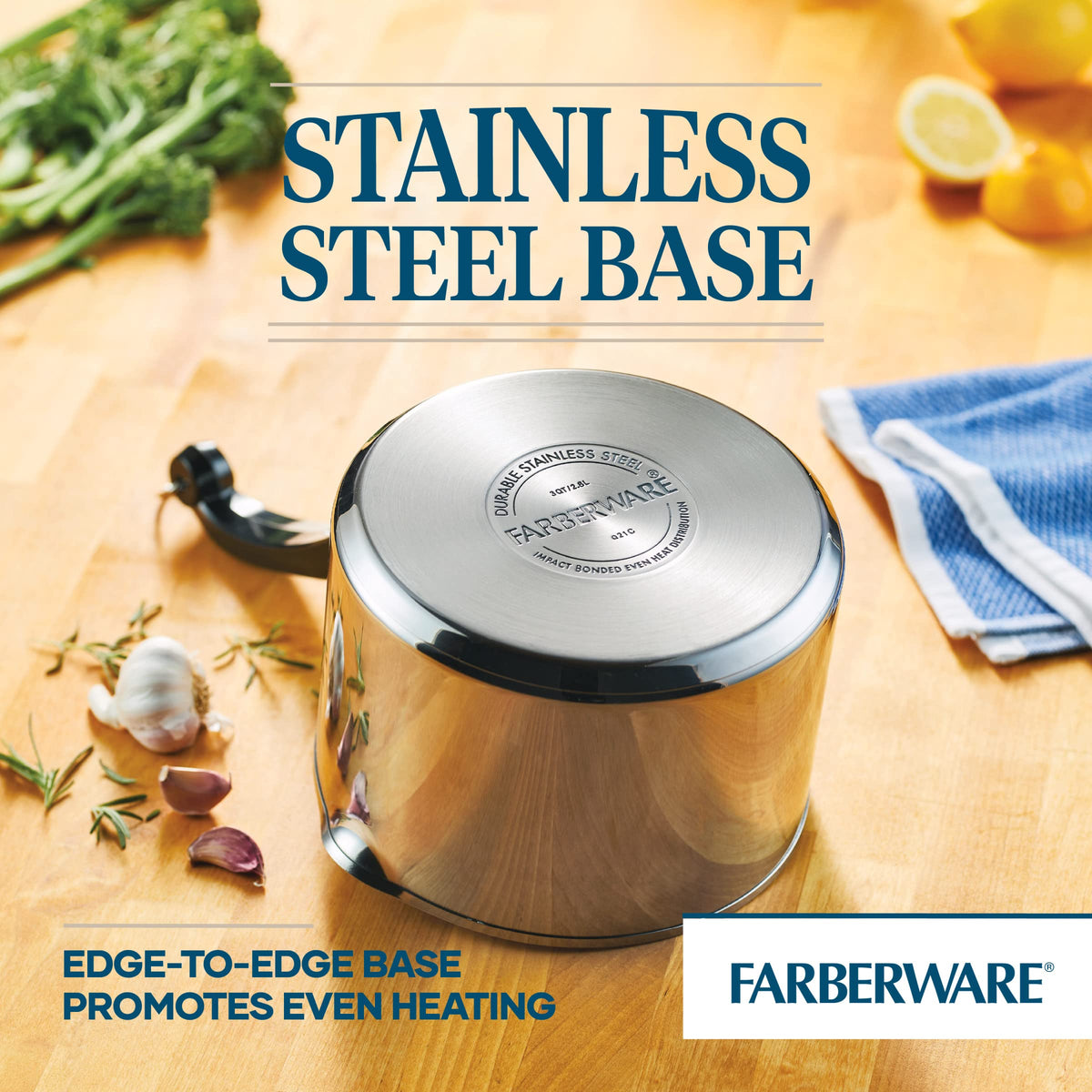 Farberware Classic straining saucepan dishwasher safe for easy cleanup after meals