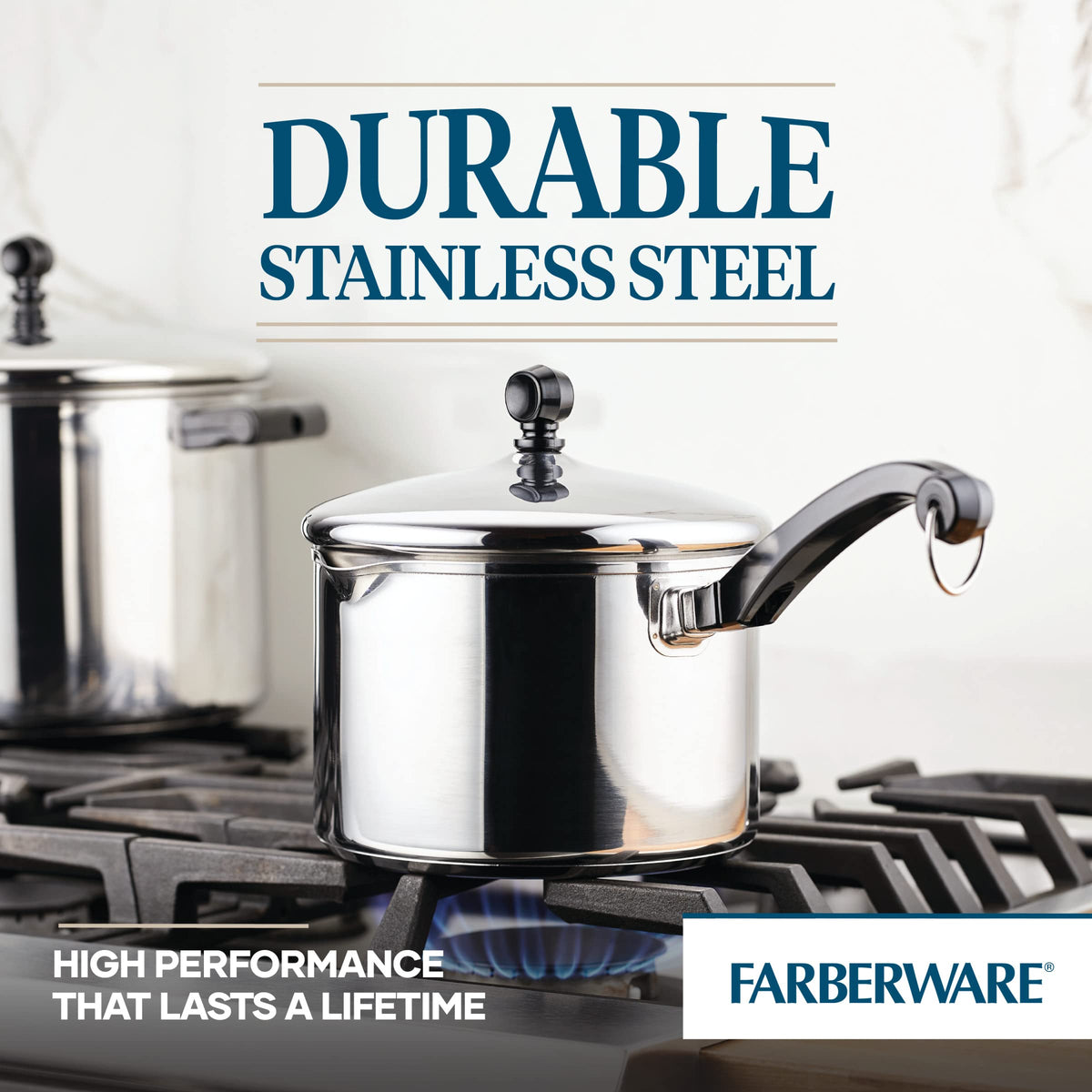 Farberware Classic straining saucepan versatile option for stocks and sauces and boiling tasks