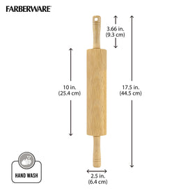 Farberware rolling pin easy care and maintenance keeps wood looking new.