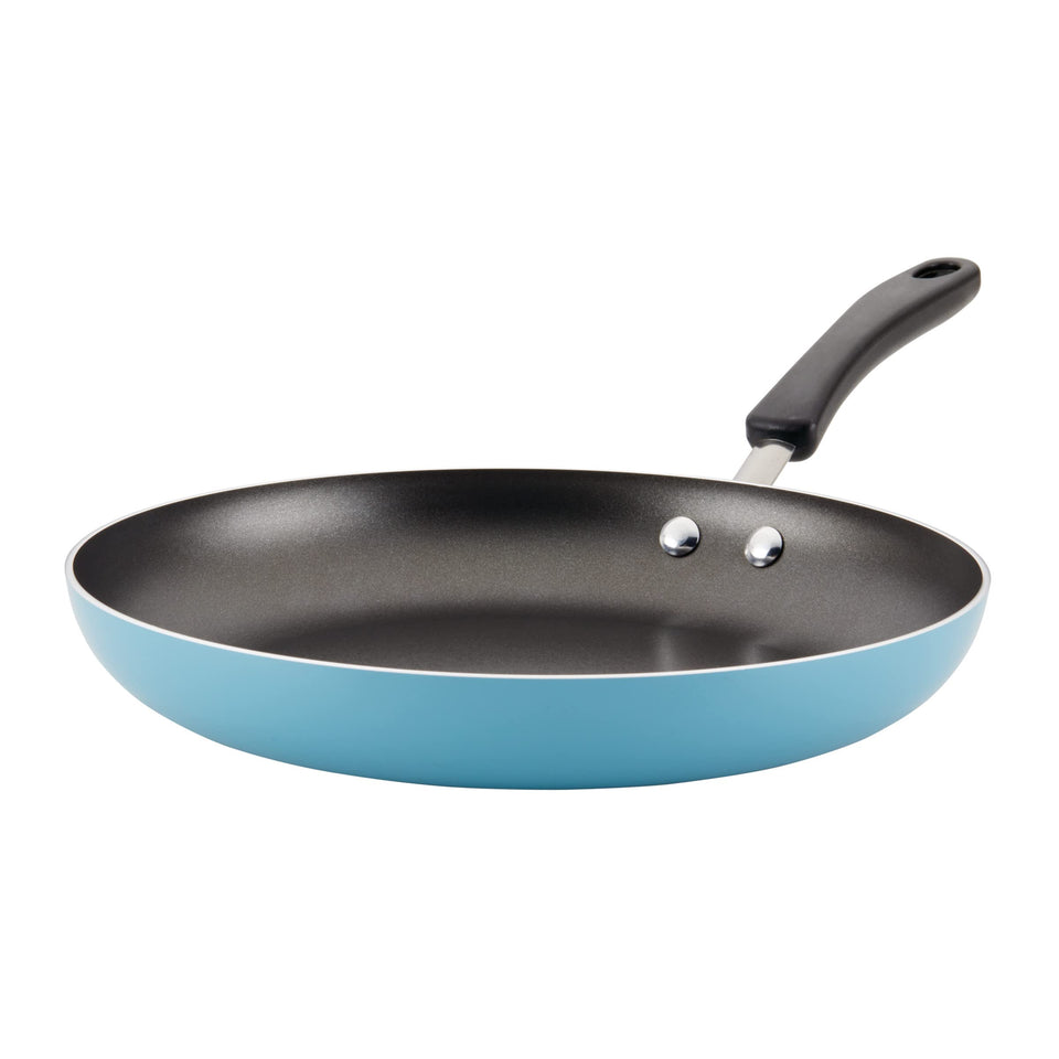 Farberware Cookstart DiamondMax nonstick pan on stove showcasing even heat distribution for quick cooking