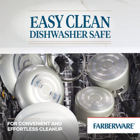 Farberware Cookstart DiamondMax square griddle cleanup after meals is dishwasher-safe.