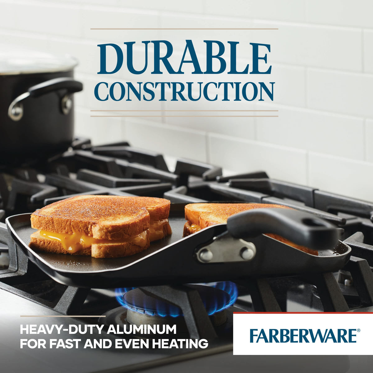 Farberware Cookstart DiamondMax griddle in oven-safe design