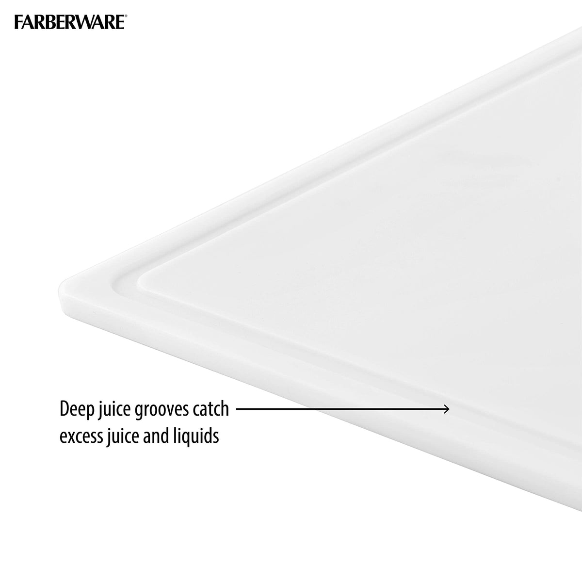 Farberware cutting board uses BPA-free plastic that's easy to sanitize