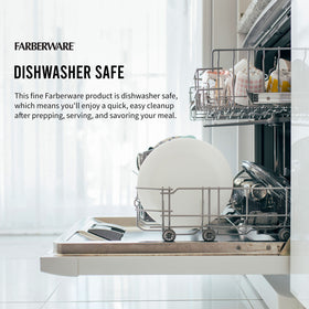 Farberware juice groove catches drips, keeping counters clean during prep