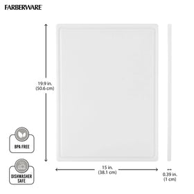 Farberware cutting board features reversible design for double cutting space
