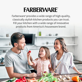 Farberware white cutting boards deliver a clean, non-porous surface for prep.
