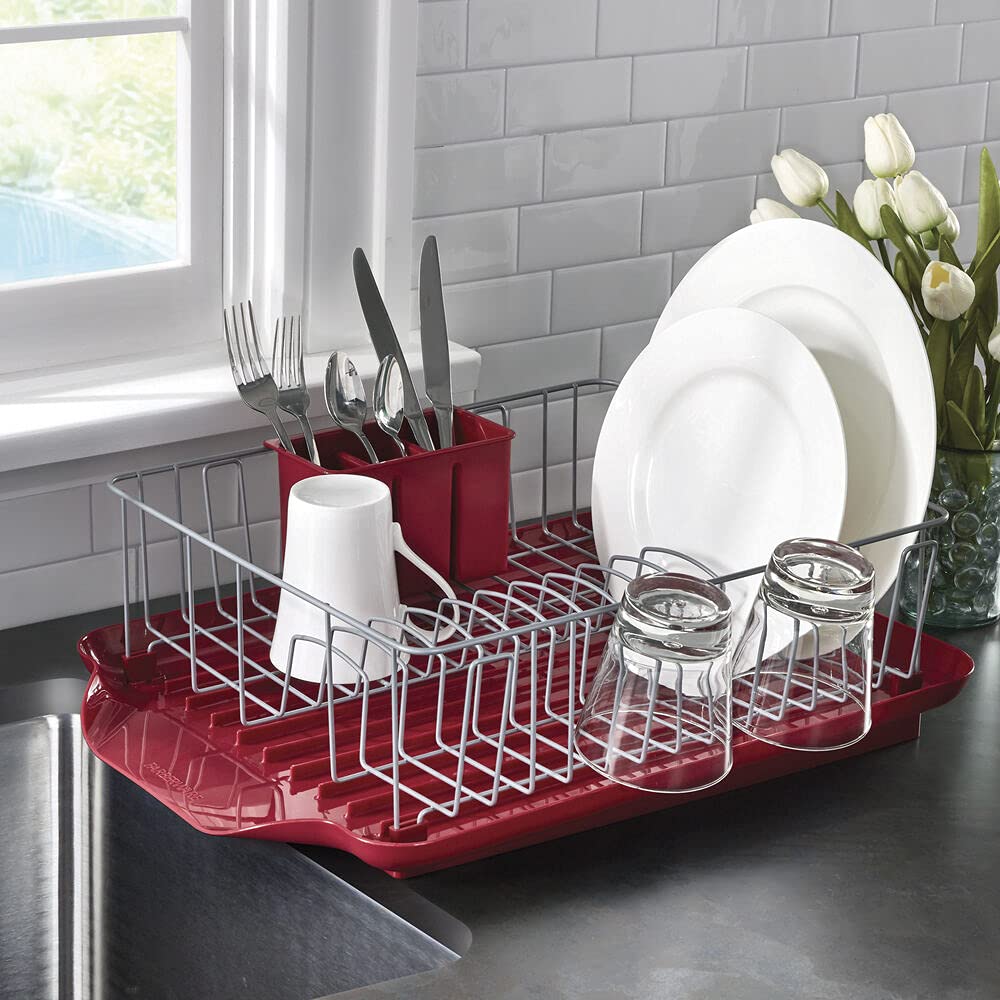 Farberware side caddy organizes forks, knives, and spoons for easy access.
