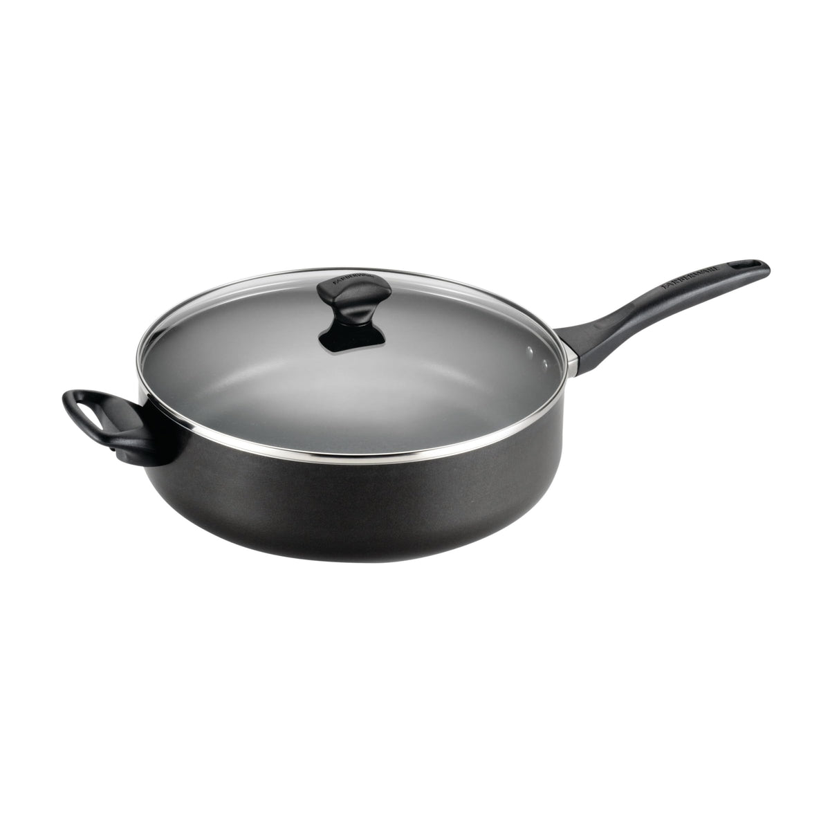 Farberware double-riveted handles provide secure grip when lifting.