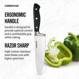 Farberware Edgekeeper eight inch chef knife ready for cooking prep