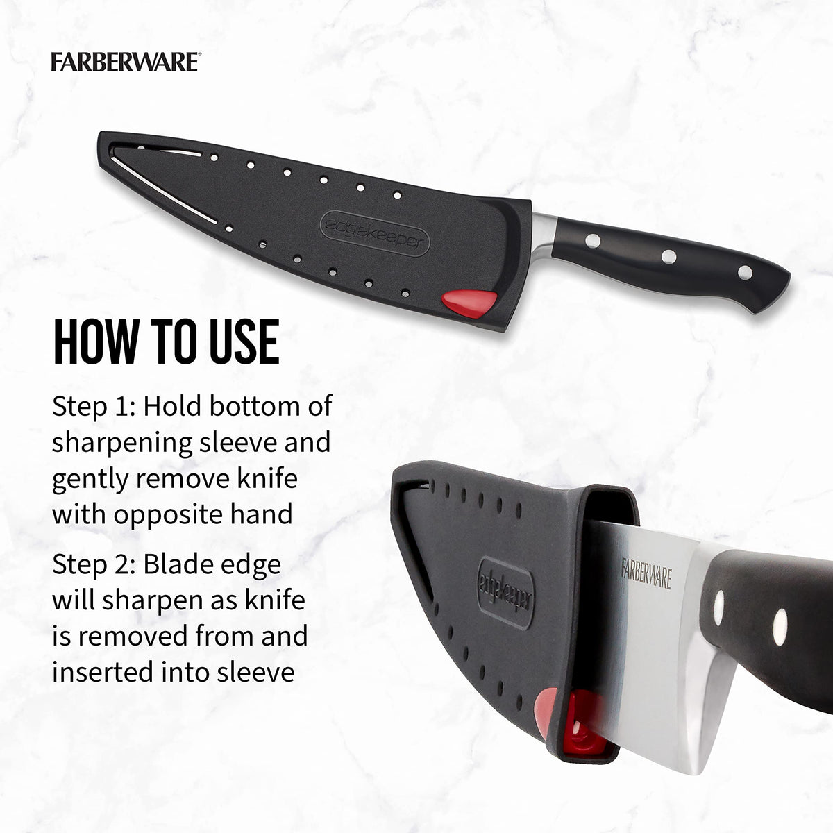 Farberware Edgekeeper blade in high carbon stainless steel profile