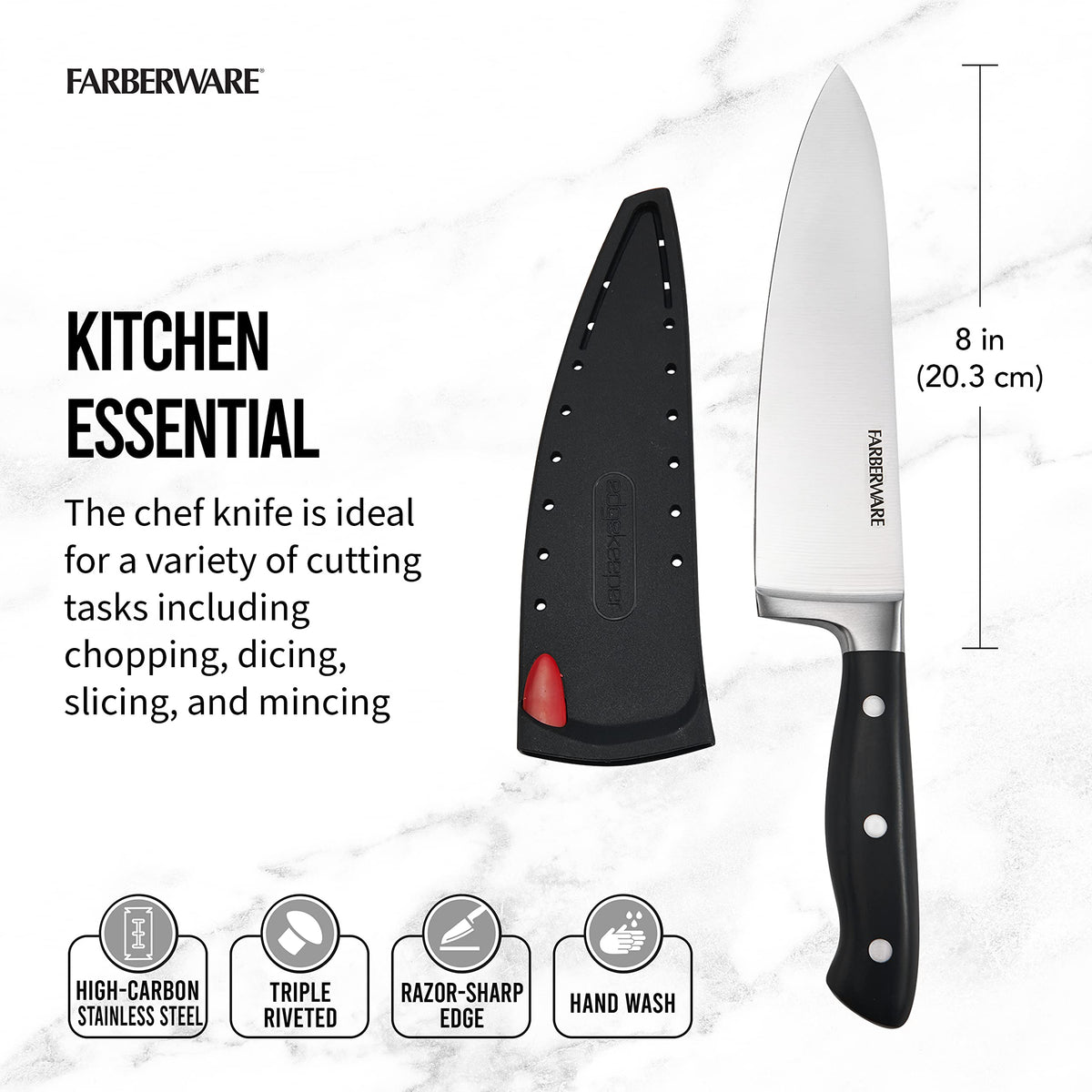 Farberware Edgekeeper self sharpening sleeve in action
