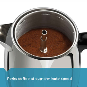 Farberware detachable cord enables easy serving and compact storage.