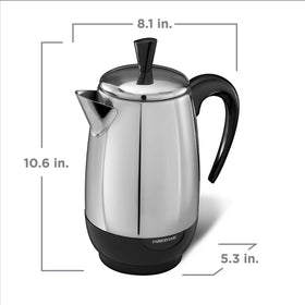 Farberware no-drip spout minimizes spills during serving