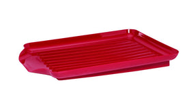 Farberware flatware caddy with three compartments keeps utensils separated while drying.
