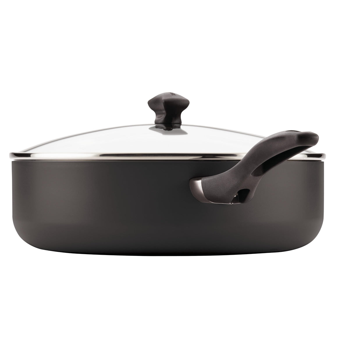 Farberware glass lid helps monitor sauces without splatters.