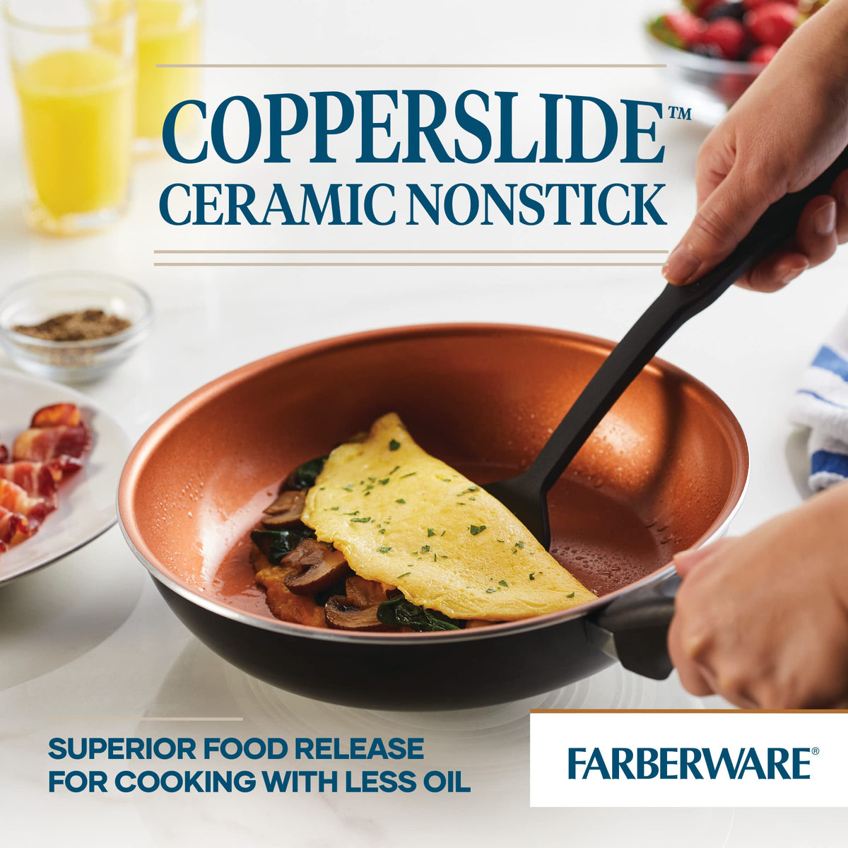 Farberware Glide 10-Inch Pan handle close-up for comfortable grip