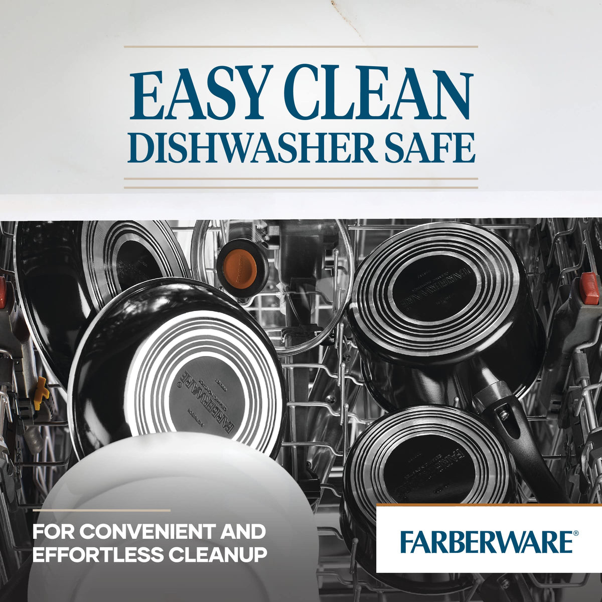 Easy-hold handle on the Farberware Glide saucepan for confident grip.