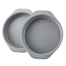 Farberware GoldenBake two 8-inch round pans with even heat and easy release.