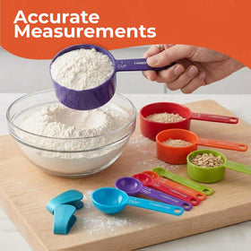 Farberware color-coded set speeds size recognition during busy cooking.
