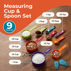 Farberware nesting ring organizer keeps cups and spoons together.