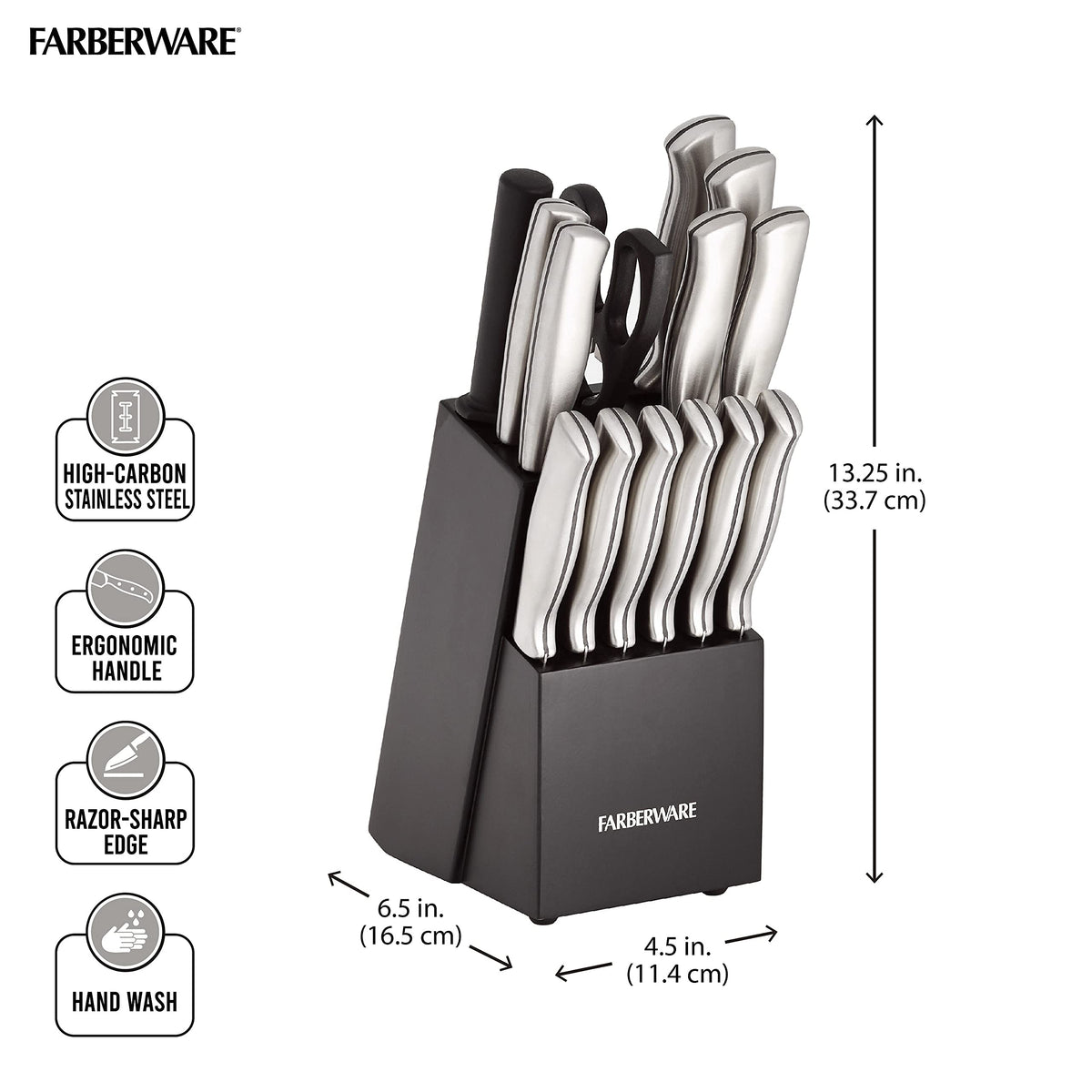Farberware bread knife with serrated edge for crusty bread slicing