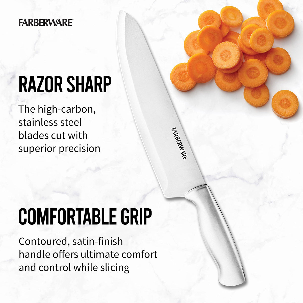 Farberware 4.5 inch Santoku for precise veggie mincing