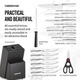 Farberware six steak knives for tender family meals