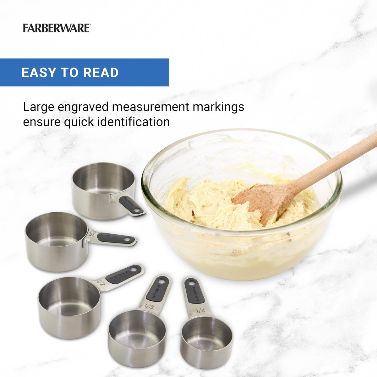 Farberware 1/2 cup with flat rim for easy leveling
