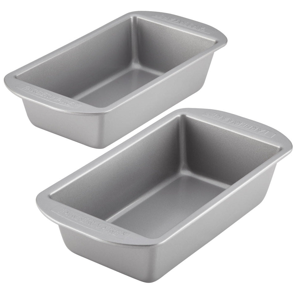 Farberware meatloaf pan top view gray for even browning