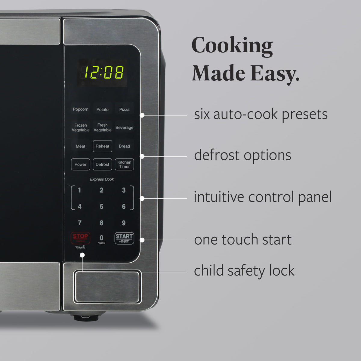 Farberware microwave 10 power levels offer precise cooking control.