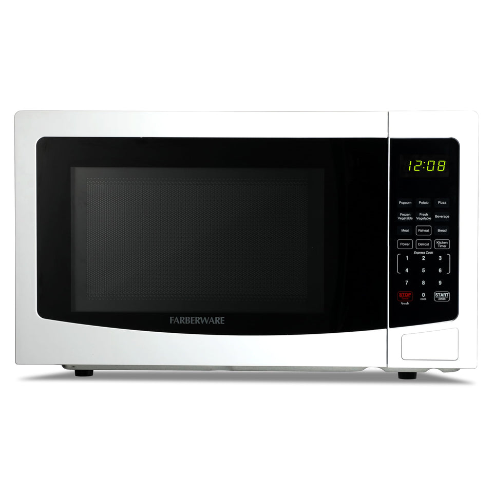 Farberware microwave power level display demonstrates precise heat control.