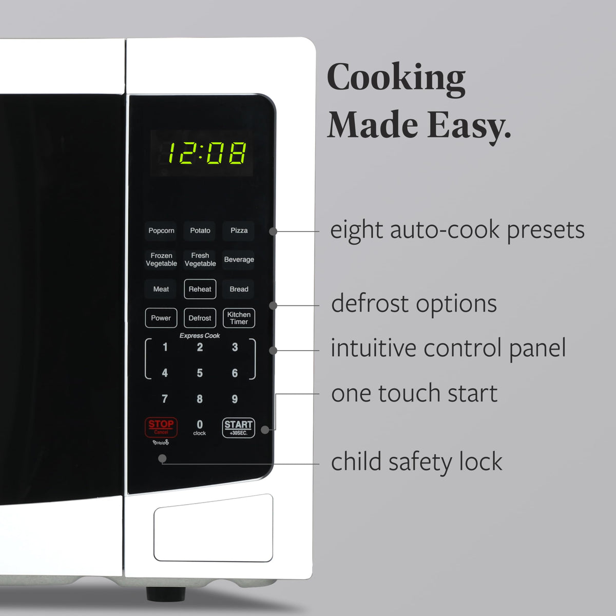 Farberware microwave auto cook menus simplify daily meal prep.
