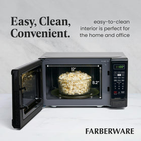Farberware microwave interior light helps monitor cooking progress.