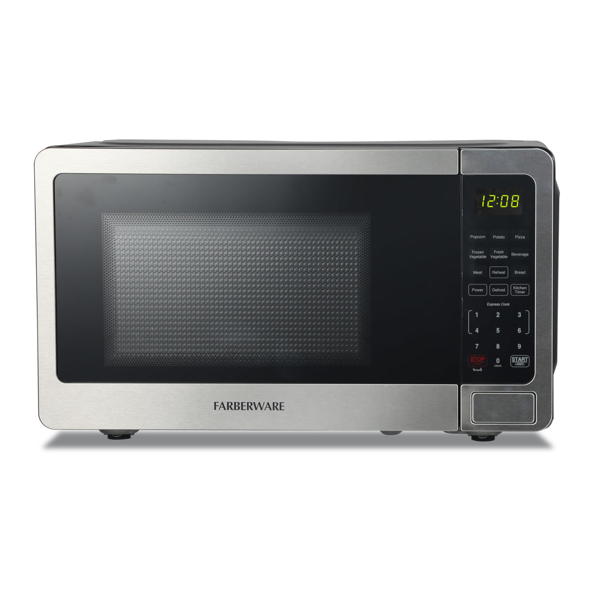 Farberware microwave compact design heats evenly in small kitchens.