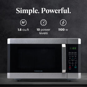 Farberware microwave control panel with digital display for precise timing