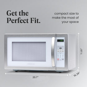 Farberware defrost by weight or time feature speeds meal prep.