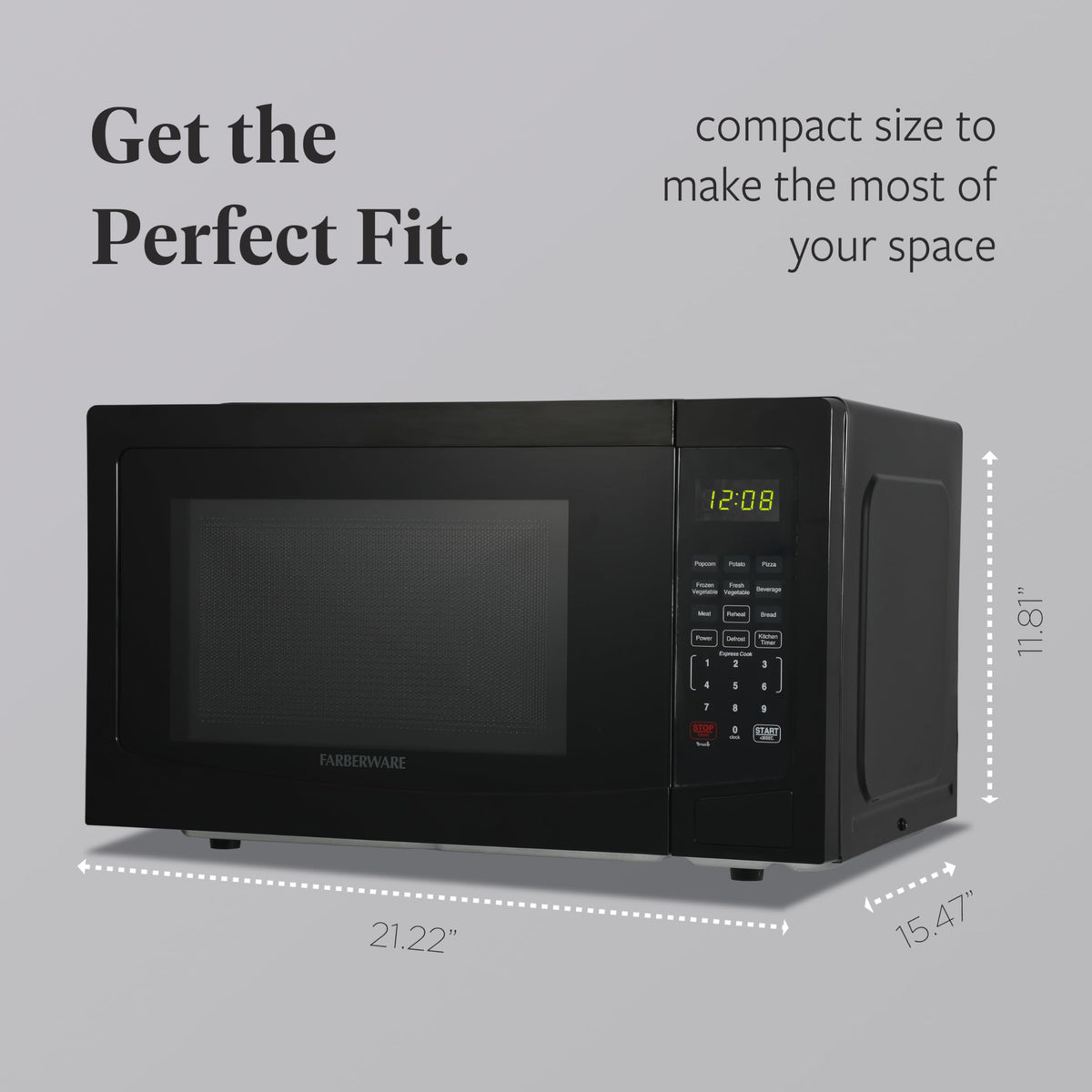 Farberware microwave defrost function for even thawing of frozen ingredients.