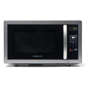 Farberware microwave front view highlighting compact countertop design for home or office use.