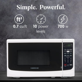Farberware microwave interior lighting helps monitor cooking for any dish.