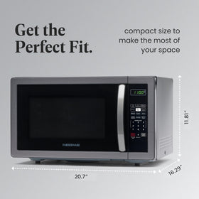 Farberware microwave interior lighting highlights the cooking cavity for easy viewing.