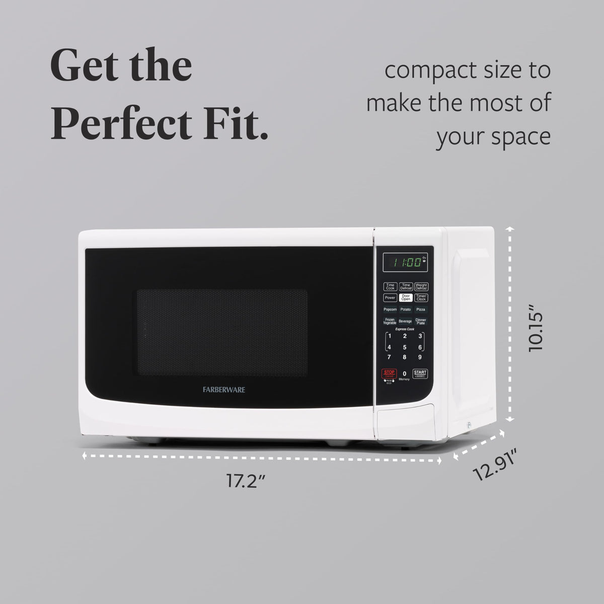 Farberware microwave one-touch programs simplify meals with a single tap.